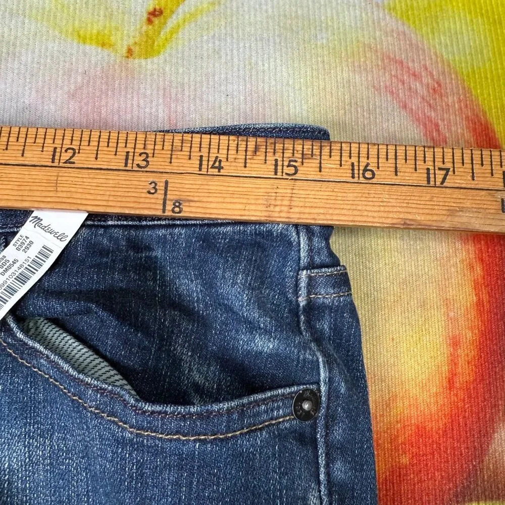Madewell Mens 29x30 Blue Slim Fit Denim Jeans Medium Wash Stretch Cotton Blend - Picture 5 of 12